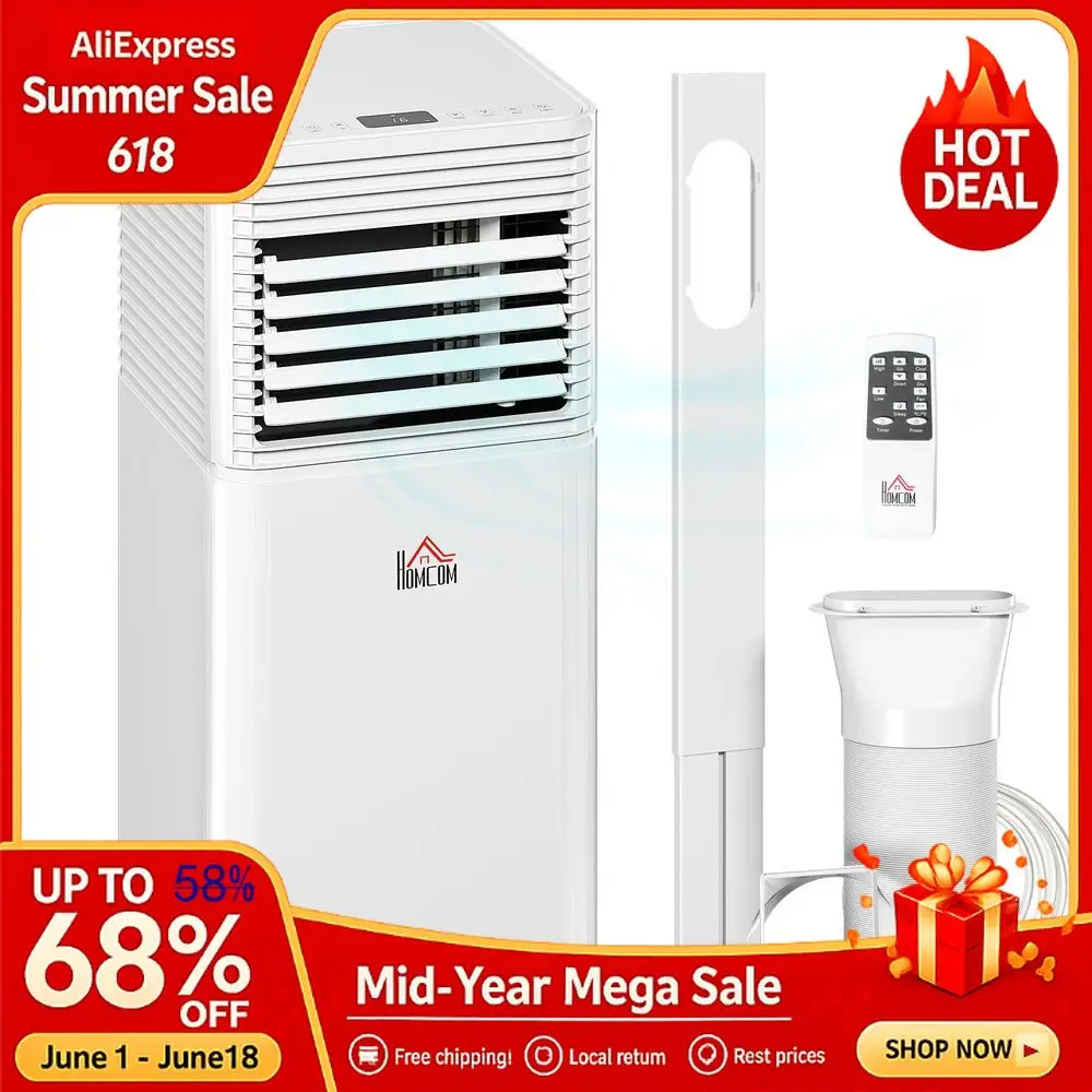 

10000 BTU Portable Air Conditioner for Rooms Up to 441 Sq.Ft., 4in1 AC Unit with Cooling, Dehumidifier, Fan, Sleep Mode, Custom