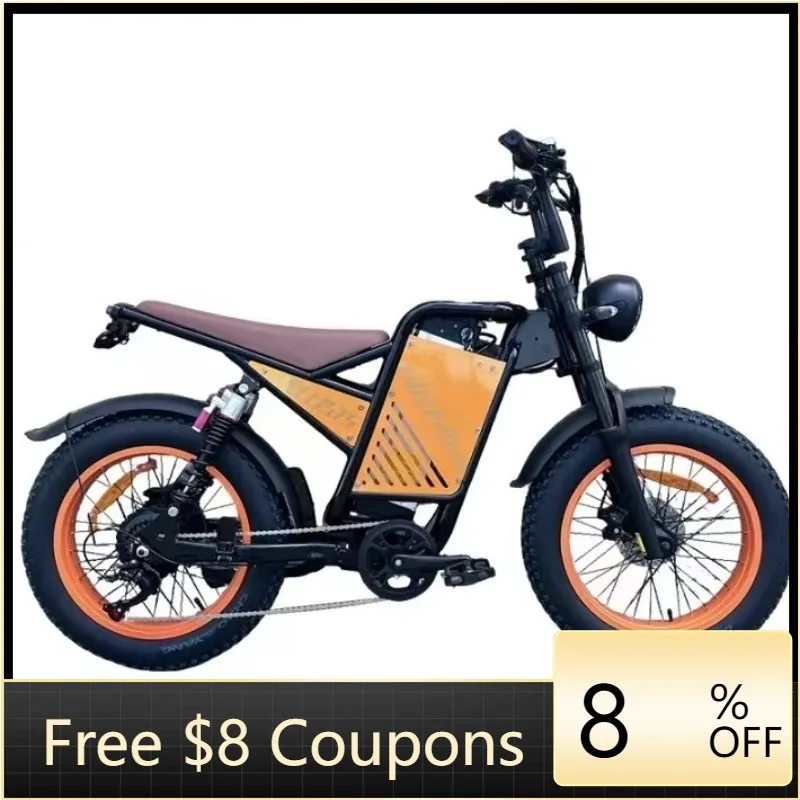 

STLF 20 Inch Electric Retro Lithium Motorcycle Source Manufacturers Beach Cross-Country Electric Car Snow Bike 48v Battery 500w