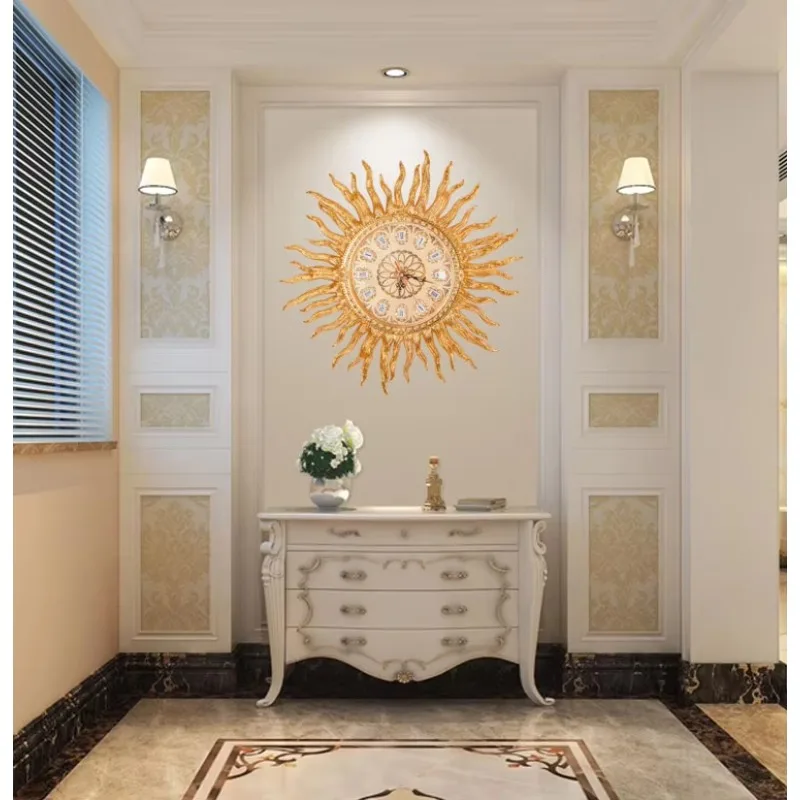 Golden Wall Clocks European Style Creative Pure Copper Wall Clock Luxury Wedding Decor Creative Home Decor Golden Wall  Clocks