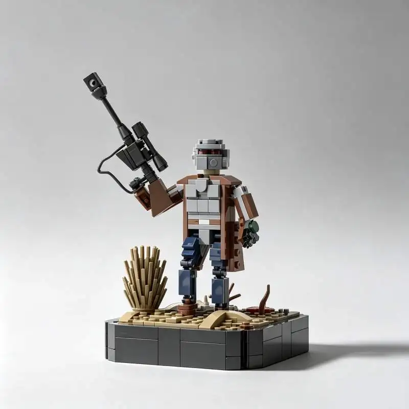 300PCS Post Apocalyptic Ranger Soldier Figure MOC Model Custom Puzzle DIY Creative Assembly Collectible Blocks Toy Display Gift