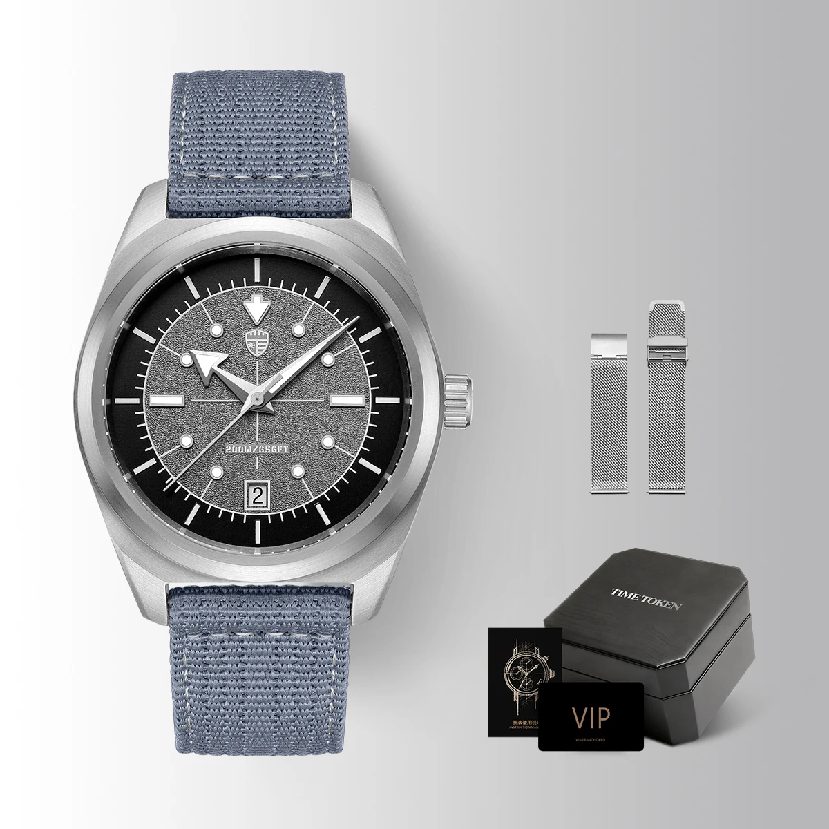 Titan Herren-Taucheruhr 40mm Automatisches Mechanisches Uhrwerk Saphirglas 200M Professionelle Wasserdichte Armbanduhr