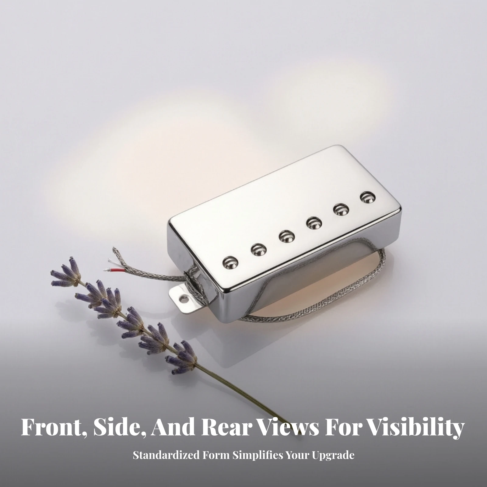 Chrome Guitar Pickup Electric Guitar Pickup with Mounting Tabs Slug Rods Slim Parts Rust-Resistant for Luthier