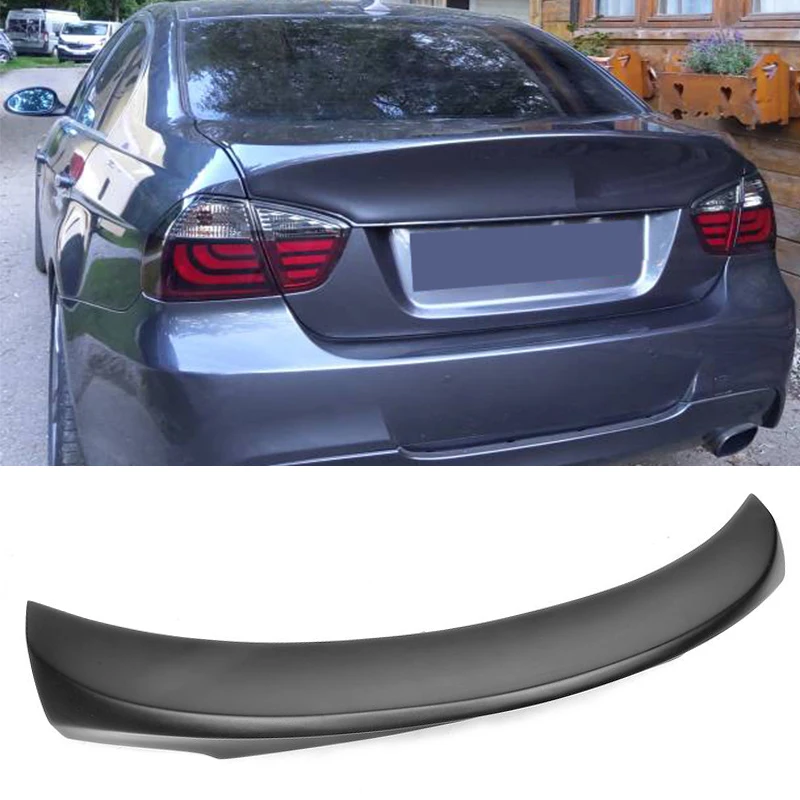 Black FRP Car Rear Trunk Boot Lid Wing Spoiler for BMW 3 Series E90 Sedan 4 Door 2005-2008 M3 320i 323i 325i 330i 335i Spoiler