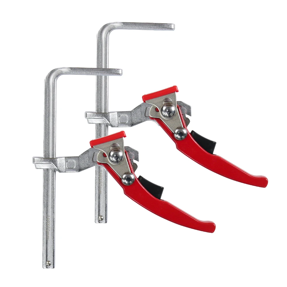 2PC Alloy Steel Upgrade Quick Ratchet Track Saw Guide Rail Clamp MFT Clamp for MFT Table and Guide Rail System Woodworking Clamp