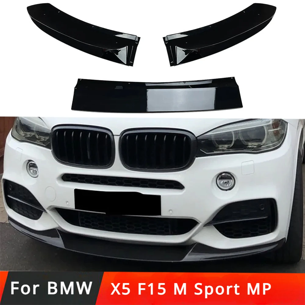 

Front Bumper Lip Spoiler Splitter By Glossy Black Canards Diffuser Body Kit 2014 2015 2016 2017 2018 For BMW X5 F15 M Sport MP