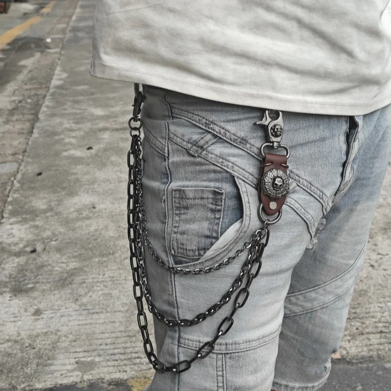 Summer Day New Model Multicolor Three Layers Retro Punk Pants Chain Fashionable Men And Women One's Waist luxurious Accessories