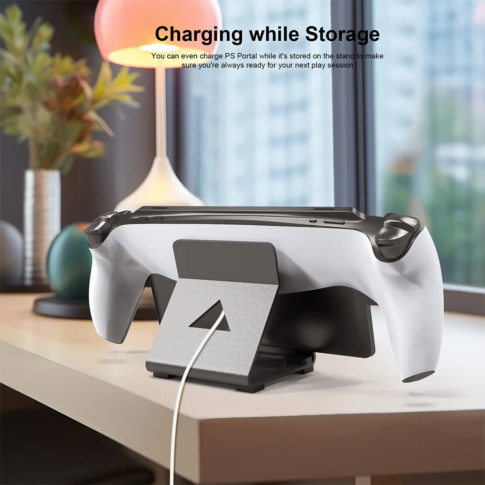 Desktop Stand Holder with Anti-Slip Silicone Pad Tablets Stand Handheld Game Console Holder for PS5 Portal Steam Deck ROG Switch