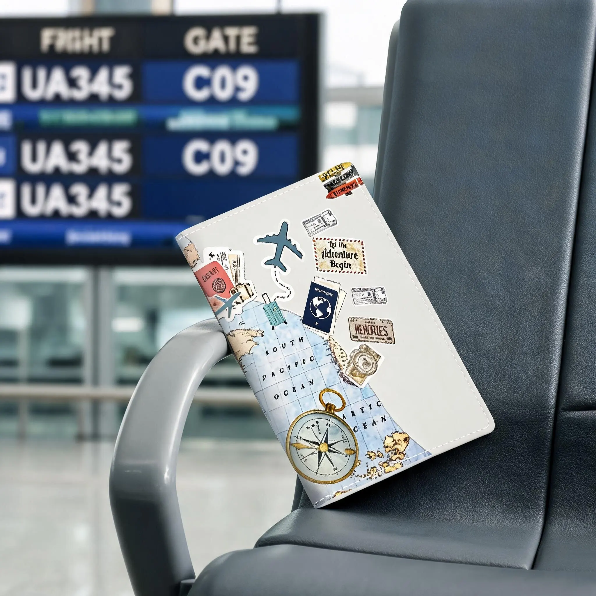 

Passport Cover Vintage Travel Accessories PU Leather World Map Print Protector Retro Travel Wallet Soft Adventure ID Card Case