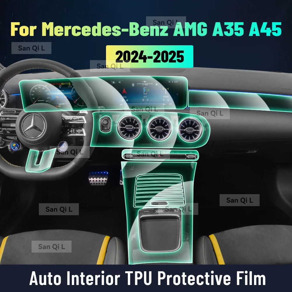 

Protective Interior Film Anti-scratch for Mercedes Benz AMG A35 A45 2024 2025 Car TPU Center Console Screen Accessories