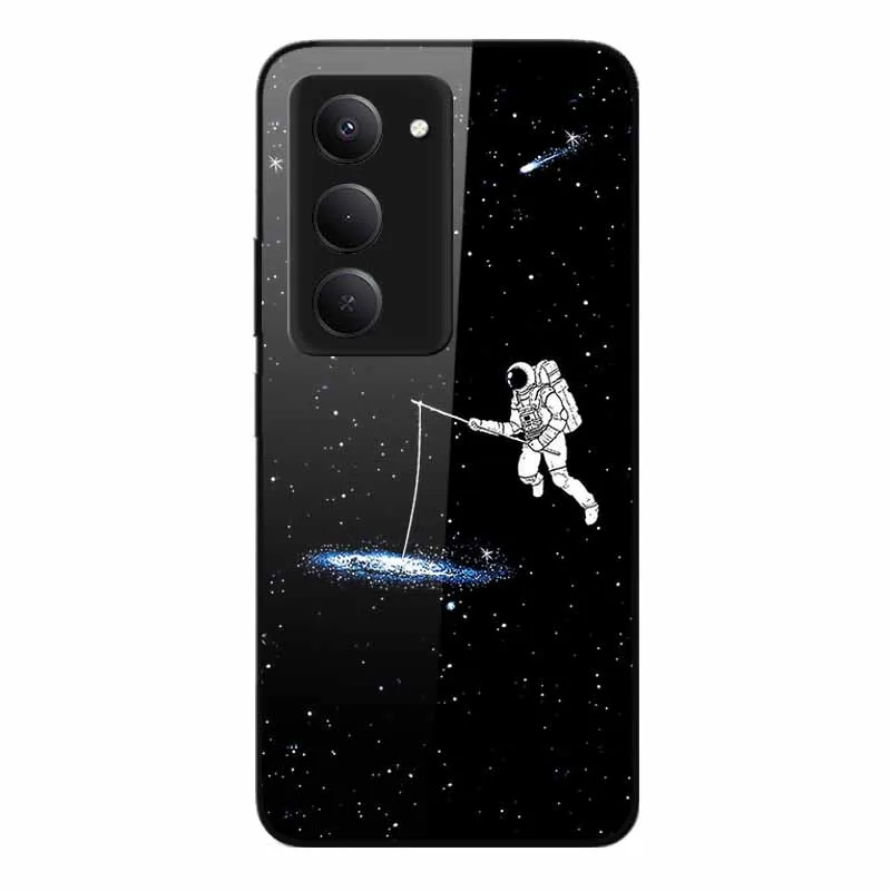 حافظة زجاجية لهاتف Xiaomi Redmi 15 5G 4G ممتص الصدمات Redmi15 Space Coque غطاء خلفي من الزجاج المقسى لهاتف Redmi15 5GGlobal Glass Funda 15 4G