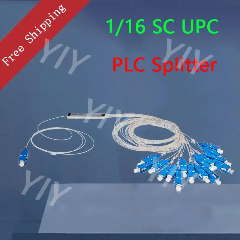 5Pcs/Lot 0.9mm Steel Tube Fiber Optic PLC Splitter 1x16 SC/UPC Mini Blockless 1*16 SC UPC Connector