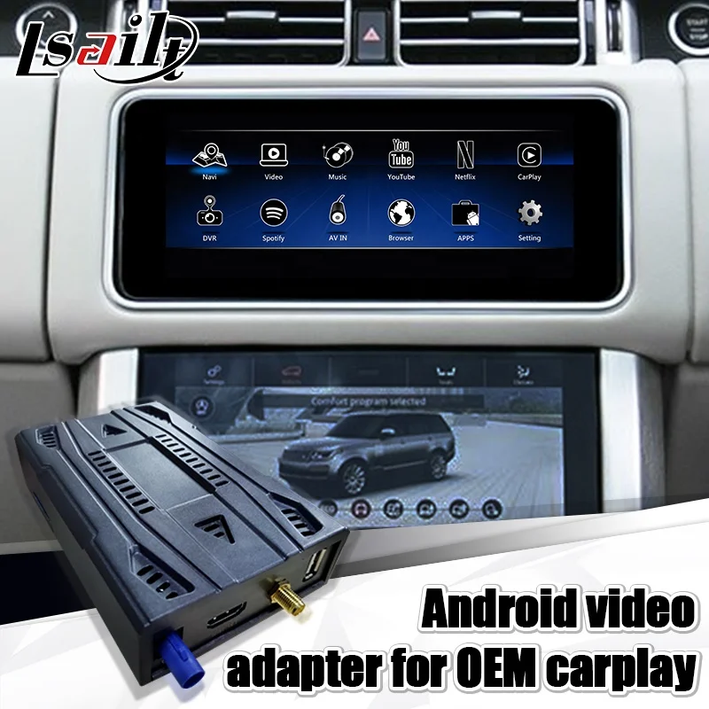 Android AI box Youtube navigation video interface adapter for Land Rover Range Rover Evoque with OEM factory Carplay by Lsailt