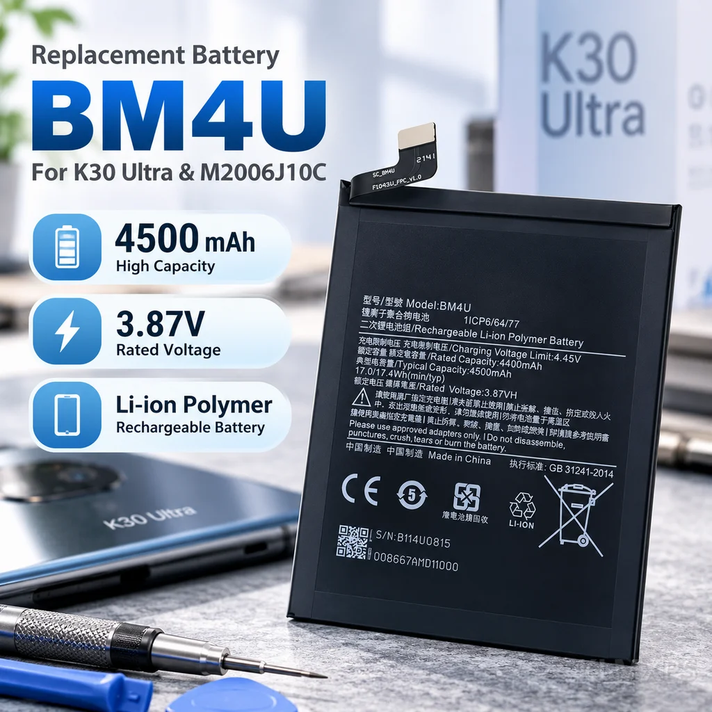 Phone Replacement Battery BM4U 4500mAh For Xiaomi Redmi K30 Ultra Mobile Phone Repair Battery Compatible Model