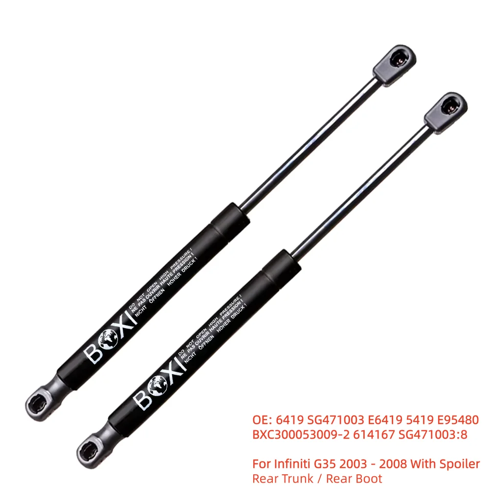 BOXI 2pcs Rear Trunk Lift Supports Struts Shocks 6419 SG471003 For Infiniti G35 2003 - 2008 With Spoiler  Lifts Gas Springs