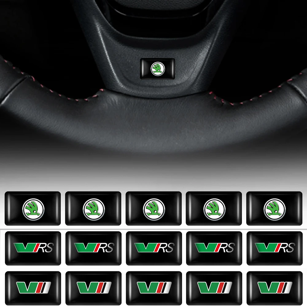 10/20 stücke Auto DIY Innen Aufkleber Moto Lkw Taxi Styling Abzeichen Dekor Für Skoda VRS Octavia 2 3 a5 Fabia VII Schnelle Karoq Superb