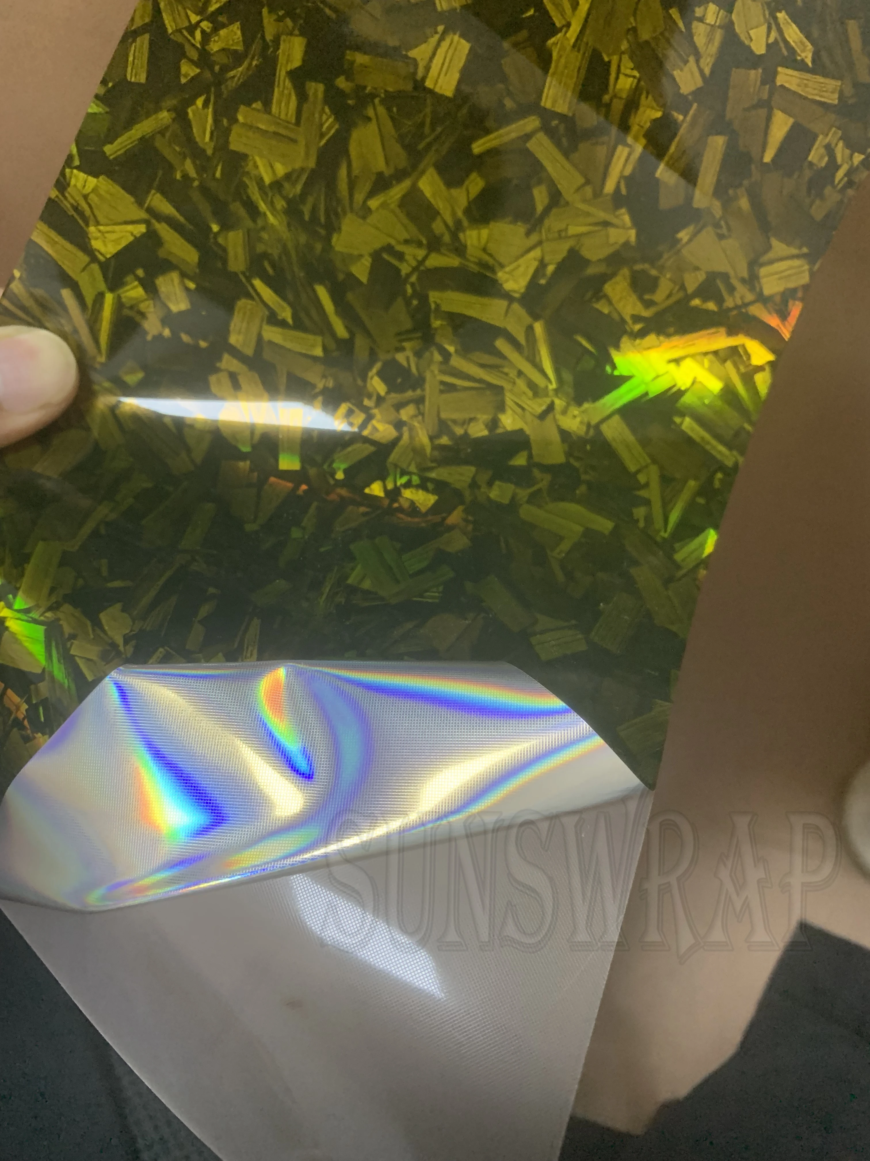 Holographic Film Car Vinyl Wrap Rainbow Laser Carbon Fiber Vinyl Stickers Vinyl Wrap Car Interior Auto Car Styling 5x59ft/roll
