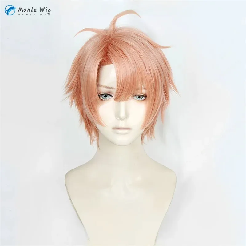 IZUMI MITSUKI-pelucas cortas de calidad naranja para Cosplay de Anime, pelo sintético resistente al calor para Halloween + gorro de peluca gratis