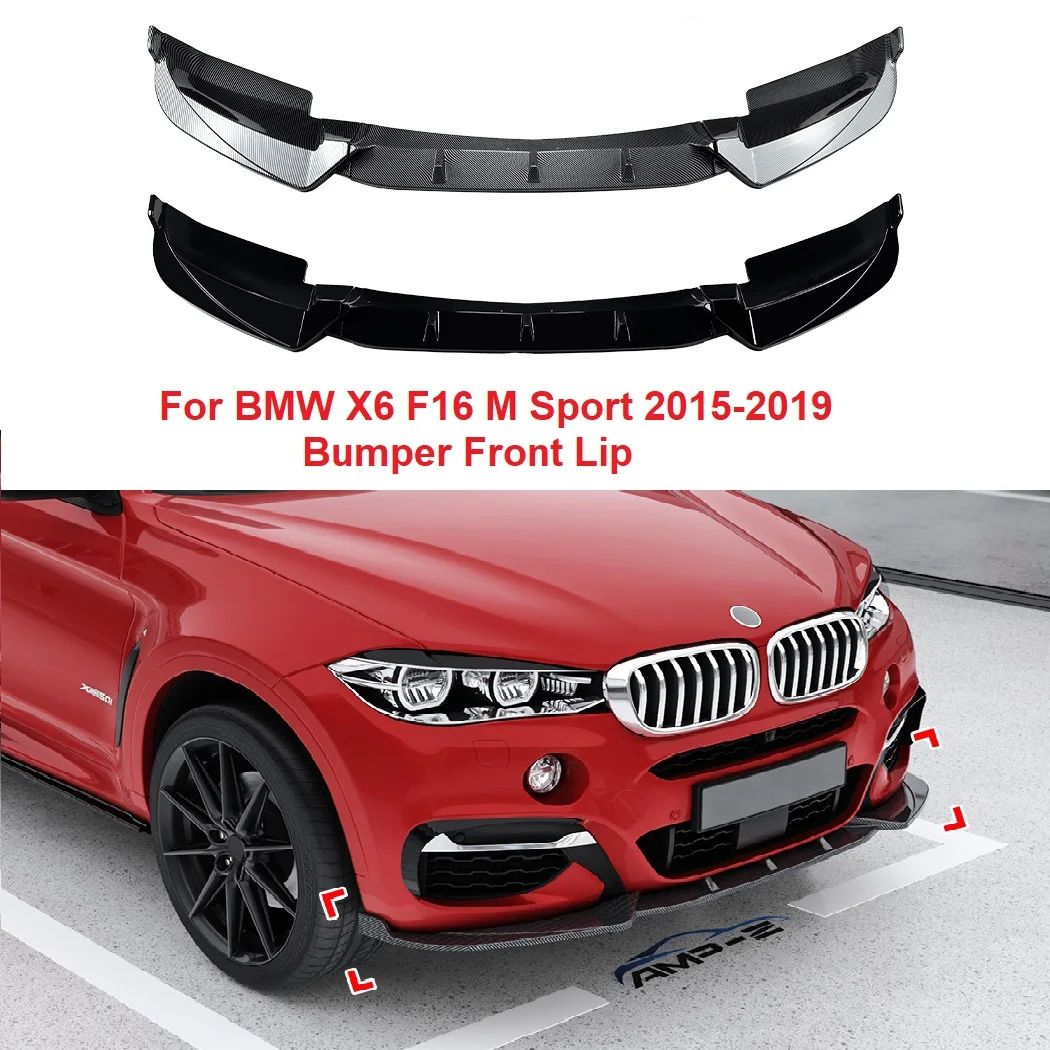 

For BMW X6 F16 M Sport 2015-2019 Car Front Bumper Spoiler Front Lip Shovel Diffuser Auto Exterior Guard Decoration Trim Modified