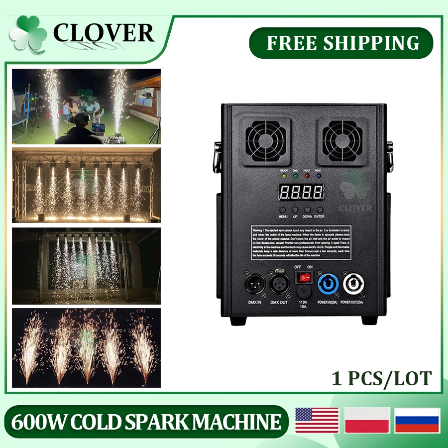 

0 Tax 1Pcs 600W Cold Spark Machine DMX Remote Control With LCD Display 600W Cold Firework Machine Fountain Cold Sparkular