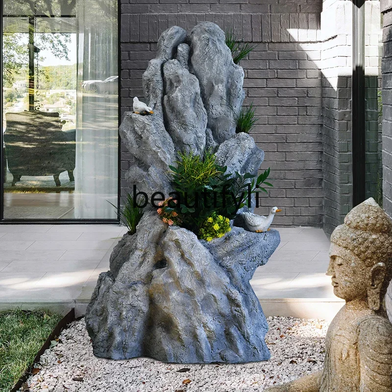 

Chinese rockery flowing water fountain landscaping entrance courtyard floor decoration large ornament07