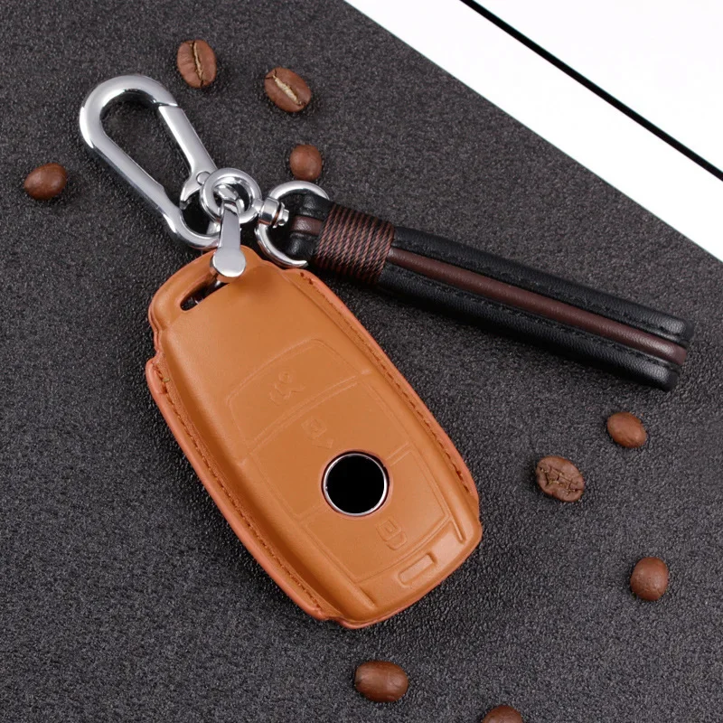 For Mercedes Benz E300l C260L C200L A200L GLC260 GLB200 Luxury Leather Car Key Case Cover Protection Men Women Key Purse Wallet