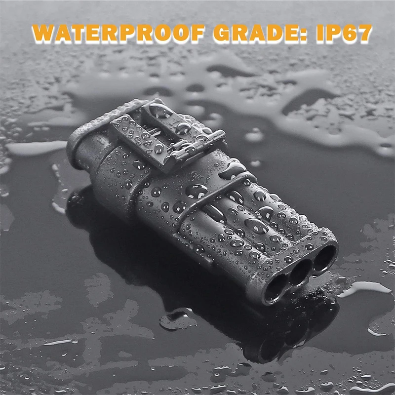 10 pz 3 Pin Connettore Impermeabile Auto Connettore Elettrico Impermeabile Spina 16 AWG Maschio E Femmina per Auto, Barca, Moto