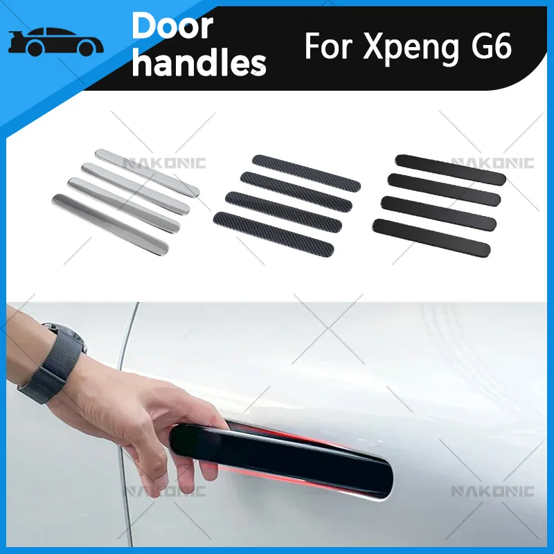 For Xpeng G6 2023 2024 Door Handle Sticker Bright Black Handle Scratch Protection Interior Accessories Modification