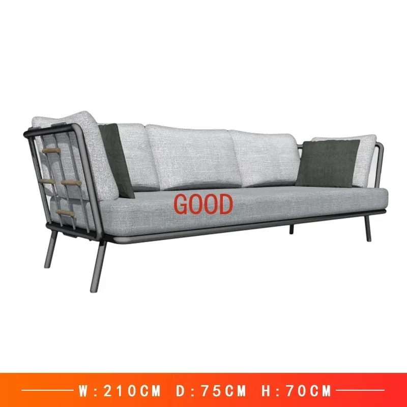 فناء في الهواء الطلق أريكة منسوجة ثلاثة مقاعد في الهواء الطلق كرسي الروطان شرفة الروطان الأثاث أريكة في الهواء الطلق مقاوم للماء والحماية من الشمس