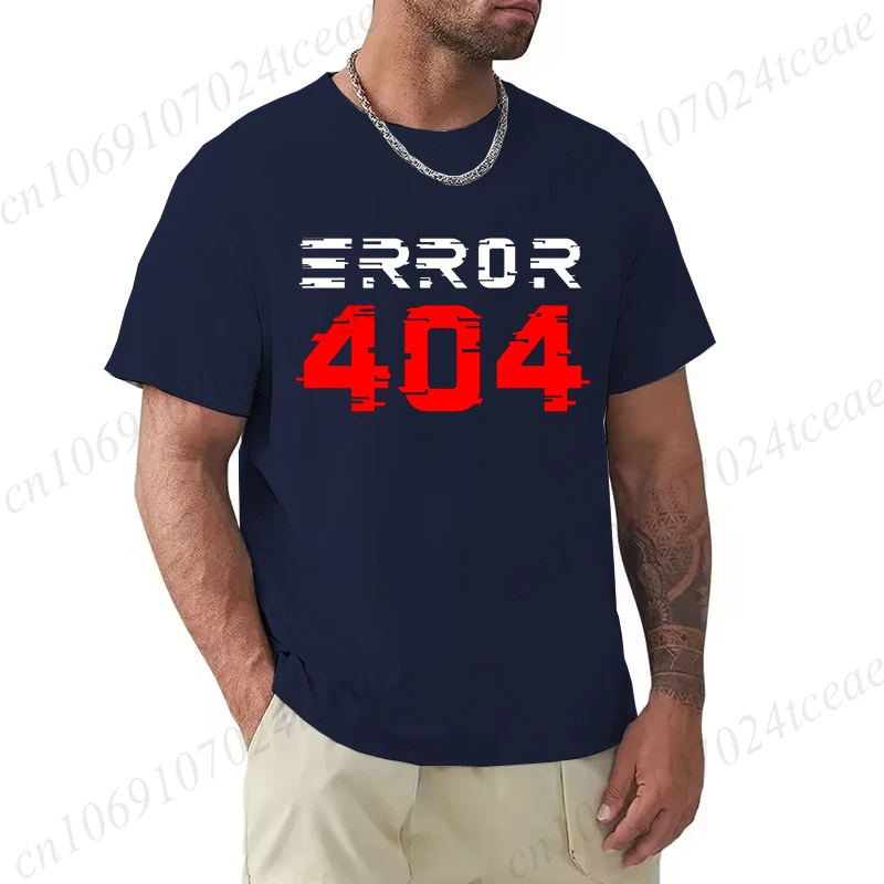 Error 404 Not Found Printed Men's T-Shirt Oversized Men's Women Clothing Error 404 Graphic Tees for Women Tops Tees Streetwear