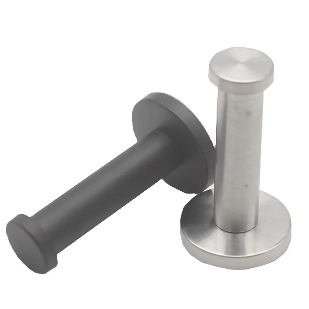 New 1Pcs with Screws Single Clothes Hook Cylindrical Stainless Steel Hat Towel Rack Bathroom Hardware Accessories Silver Black