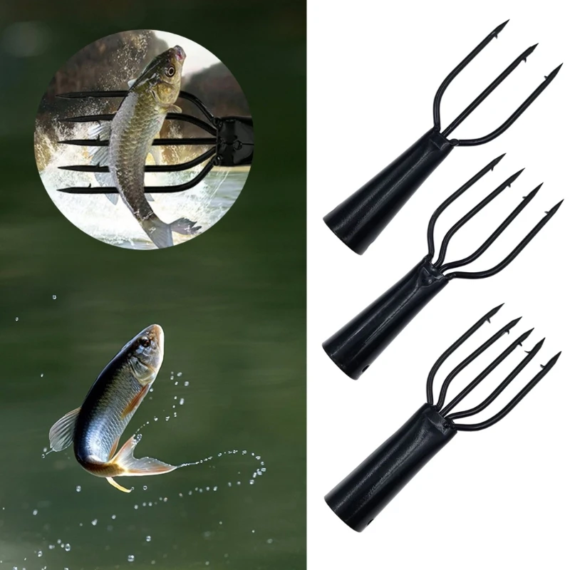 Fishing Forks Spring Steel Fishing Barbed Prong Rod Fishing Fork Fishing Gaffs Fishing Harpoons 3/4/5 Tooth Fish Rods