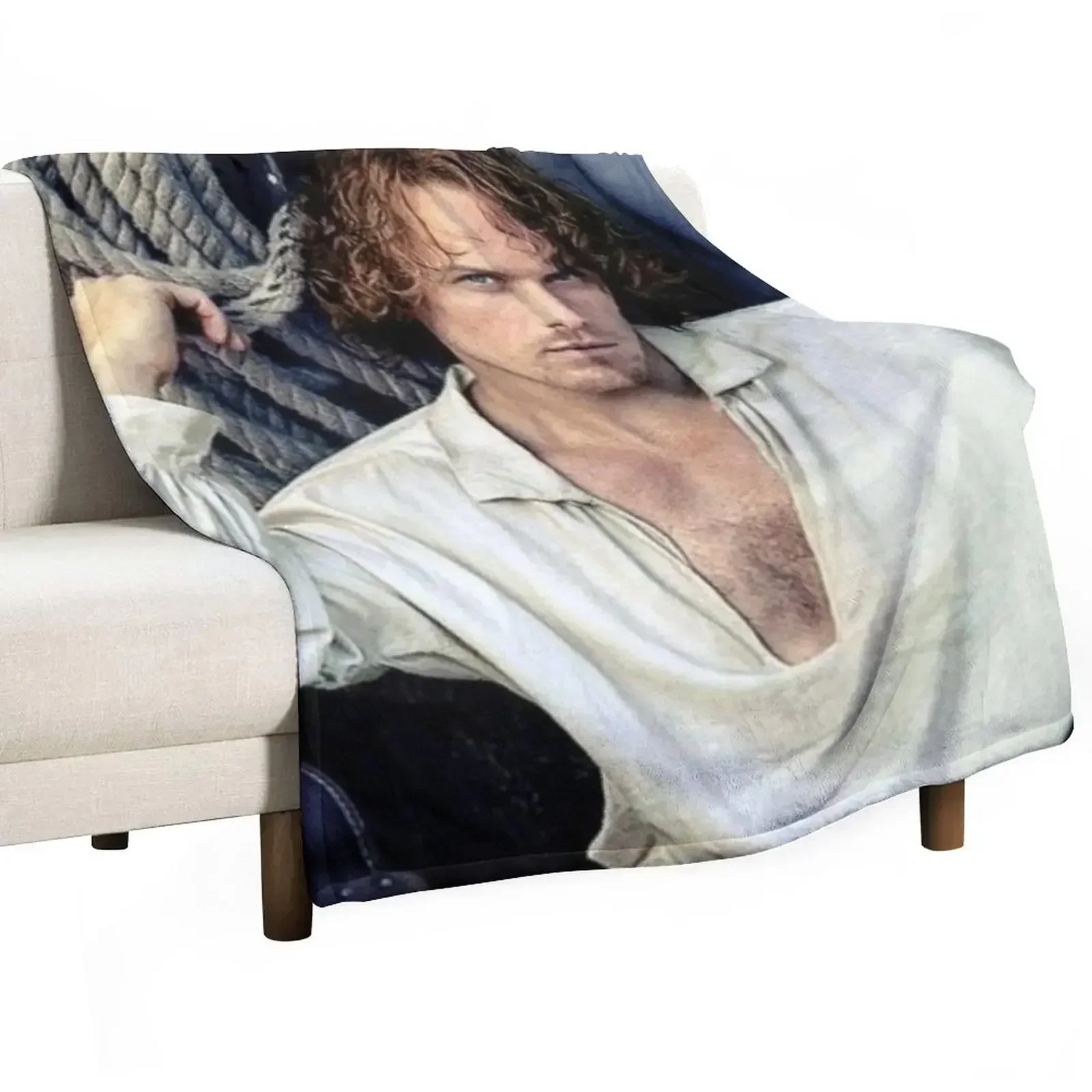 

Sam Heughan Throw Blanket Bed Loose blankets ands Softest Blankets