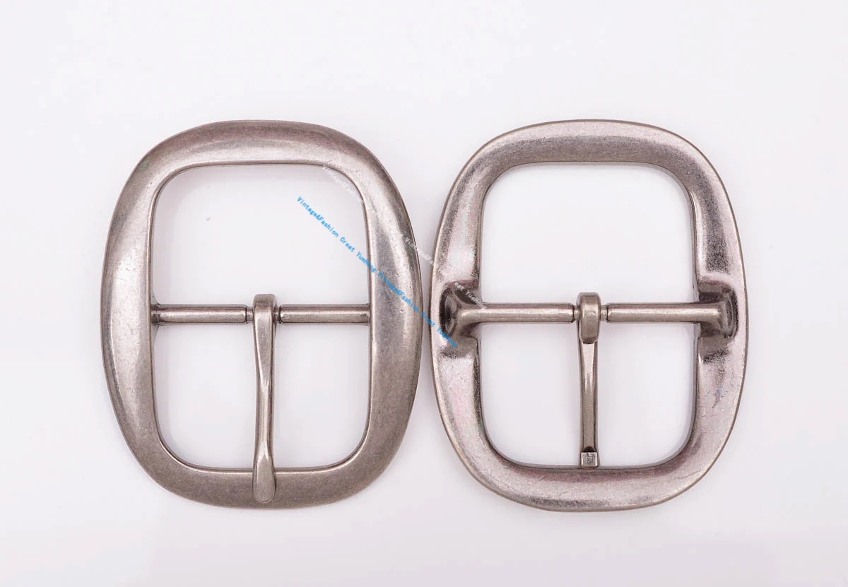 DIY Heavy Strong Center Bar Pin Belt Buckle Nickle Plated Fit 40mm Leather Strap 75*62MM