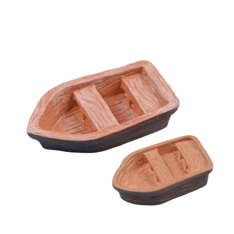 Sale 1 Pcs Cheap Mini Boat Miniature Garden Furniture DIY Lovely Cute Boat Decoration Fairy Garden For Miniature Garden