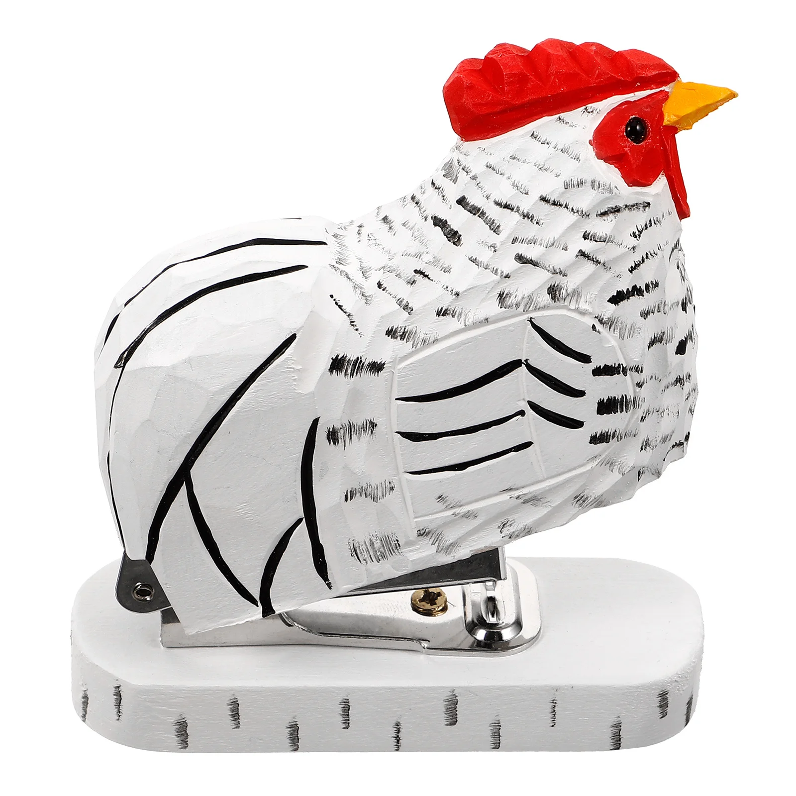 Animal Rooster Stapler Reusable Wooden Small Handmade Portable Office File Stapler Cute Animal Desk Accessories