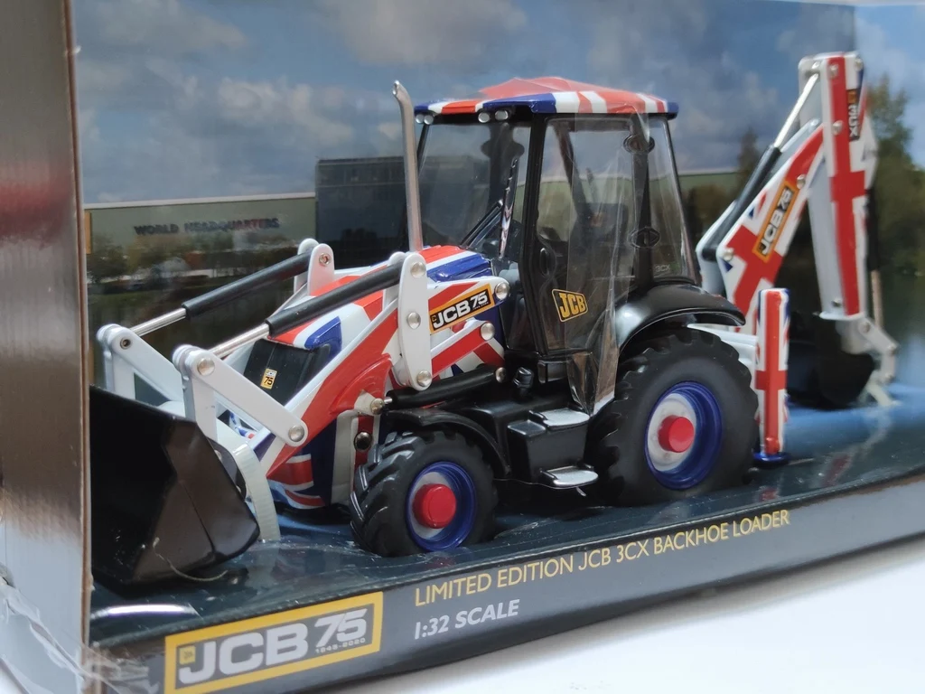 Diecast 1:32 مقياس JCB 3CX BACKHOE LOADER 75th الذكرى طبعة محدودة سبيكة سيارة نموذج تحصيل لعبة هدية تذكارية العرض #4