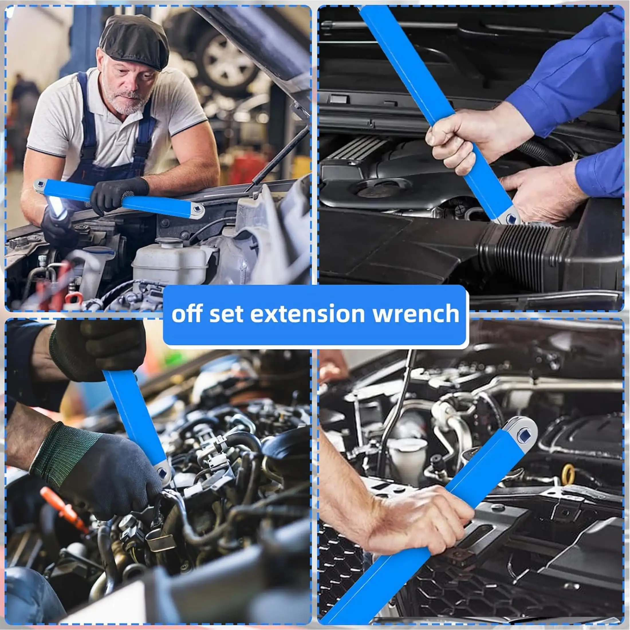 1pc heavy-duty extension wrench, 15-inch impact-resistant design, with 4 adapters, specially designed for automotive repair. image 6