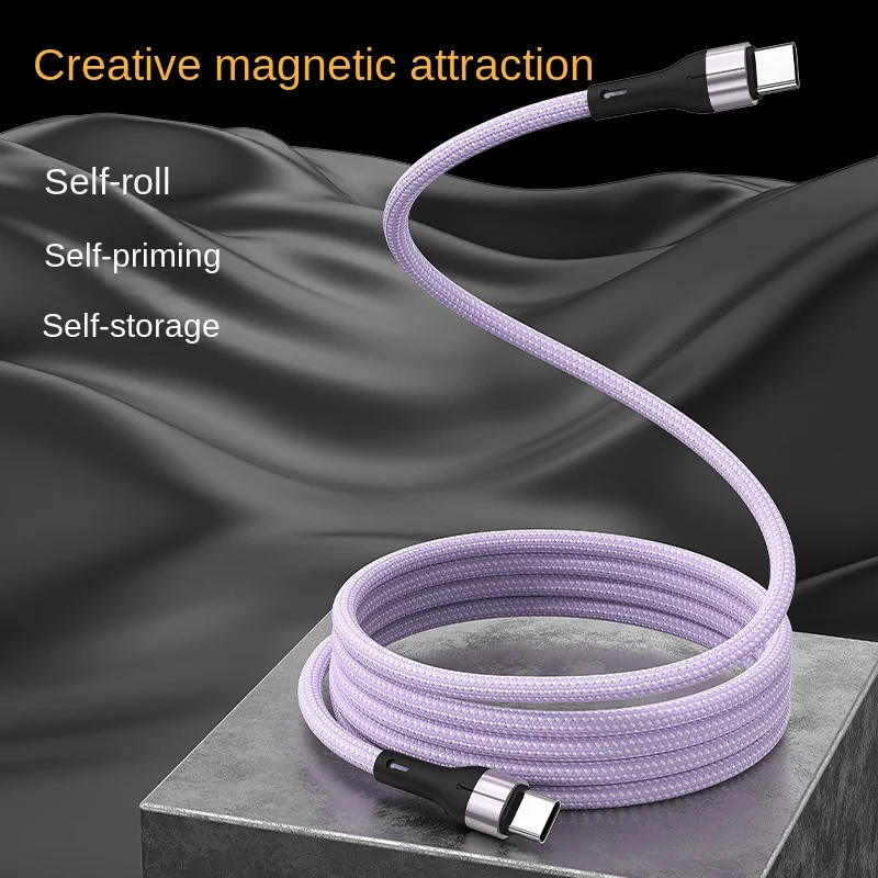 

100W PD Dual USB C To Type C Magnetic Super Fast Charger Cable For Huawei Samsung Xiaomi Usb TypeC 3A High-speed Charging Cable