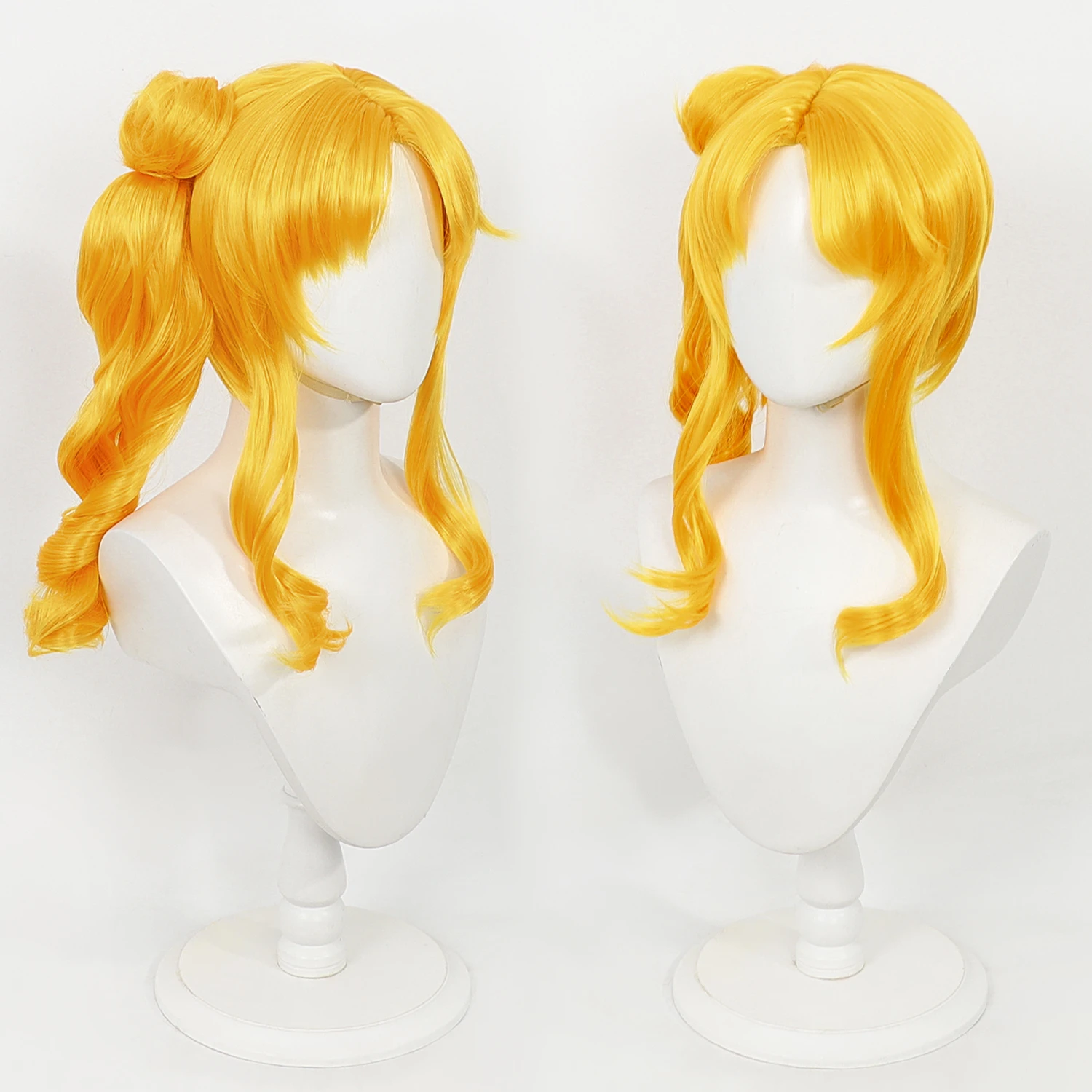 Anime Decline Magpie Bridge Schlaina Cos Wig Orange Detachable Ponytail Bun Scalp Top Heat Resistant Synthetic Halloween Wig Cap