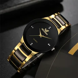 Reloj de pulsera de cuarzo para Hombre, cronógrafo de negocios de lujo, de acero inoxidable, dorado y negro, el mejor regalo, novedad de 2022