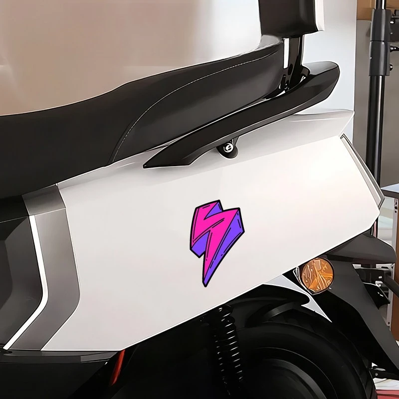 1pc Pink & Purple Lightning Bolt Vinyl Sticker,  Waterproof Decal for Car & Motorcycle Helmet