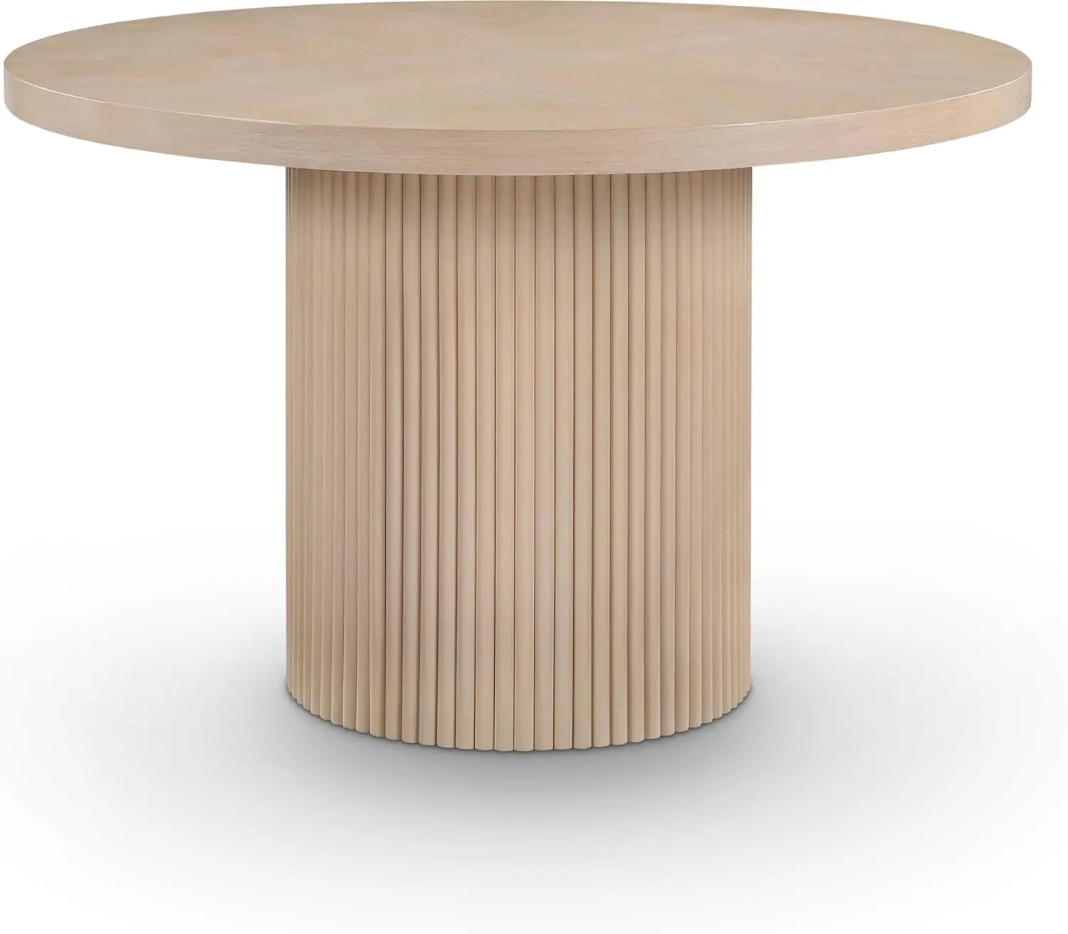 728Oak-T Belinda Collection Mid-Century Modern Dining Table, Solid Wood Base, Natural Finish Oak Wood Veneer MDF Top