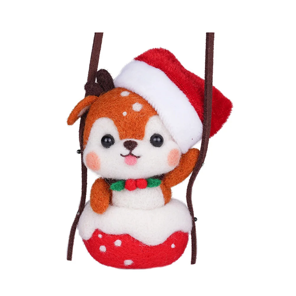 1 مجموعة إبرة التلبيد كيت ورأى الصوف عيد الميلاد قلادة DIY بها بنفسك المواد الحرفية الصوف ورأى الحرفية عدة عدد وأدوات إبرة التلبيد أطقم