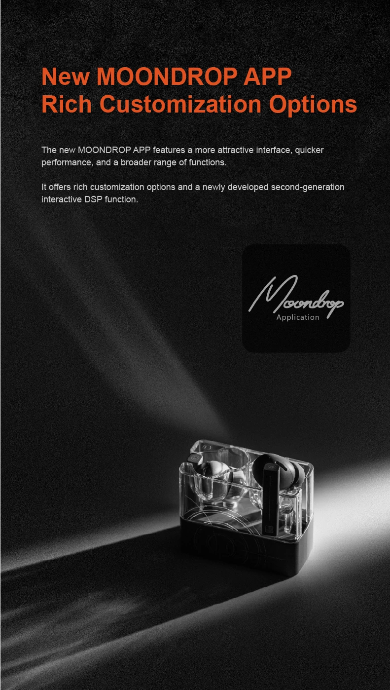 MOONDROP Space Travel 2 ULTRA TWS Bluetooth-Kopfhörer ANC LDAC Bluetooth 6.055ms Low-Latency Game Mode Gaming-Headset – Detail 13