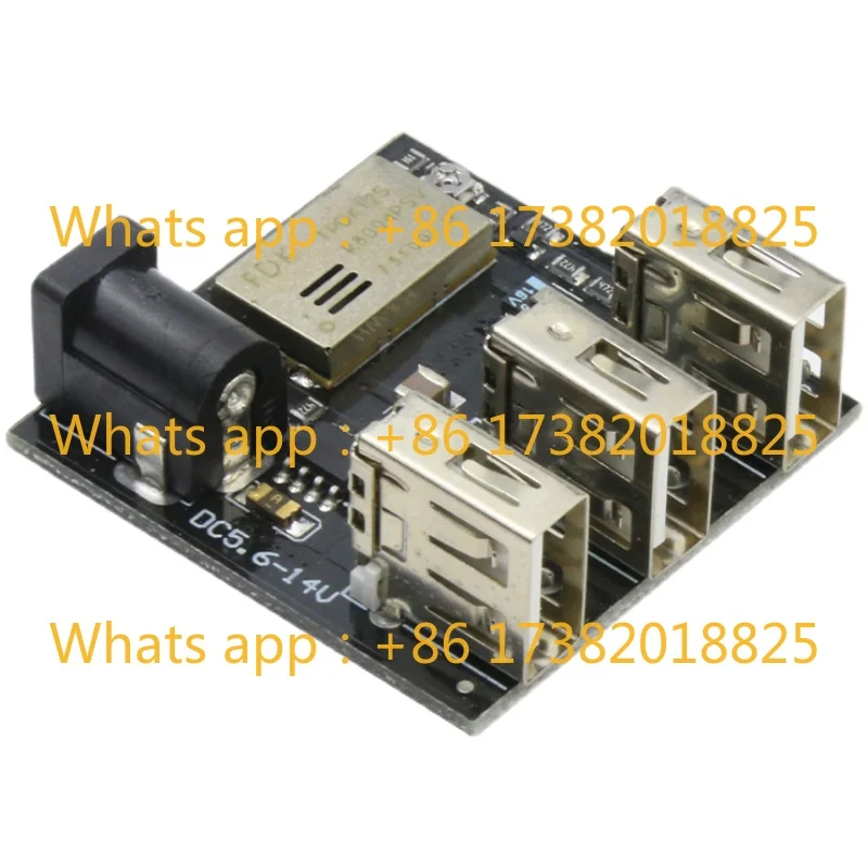 10PCS DC5.5mm input 9V 12V output 3 USB ports 5V 8A mobile power board step-down charger module