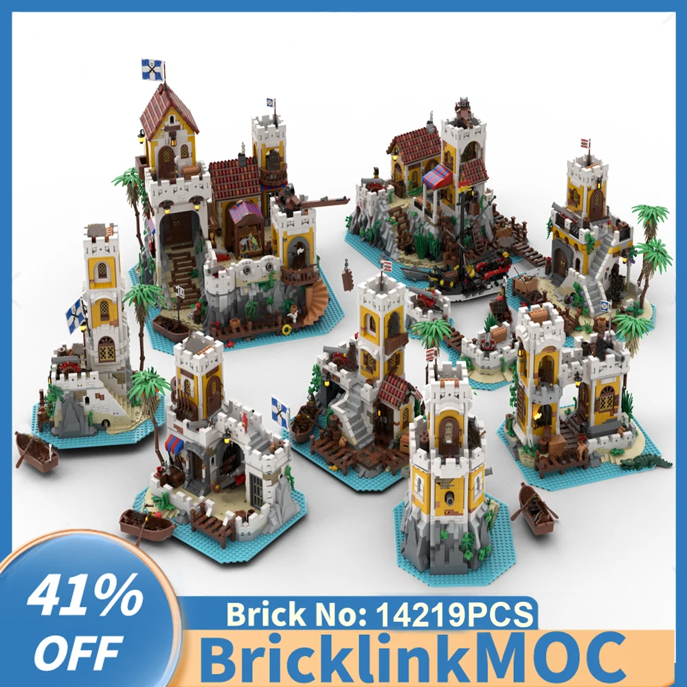 New medieval Pirate Series MOC Imperial Trading Post Eldorado Fortress DIY creative ideas children Toy Gift building blocks