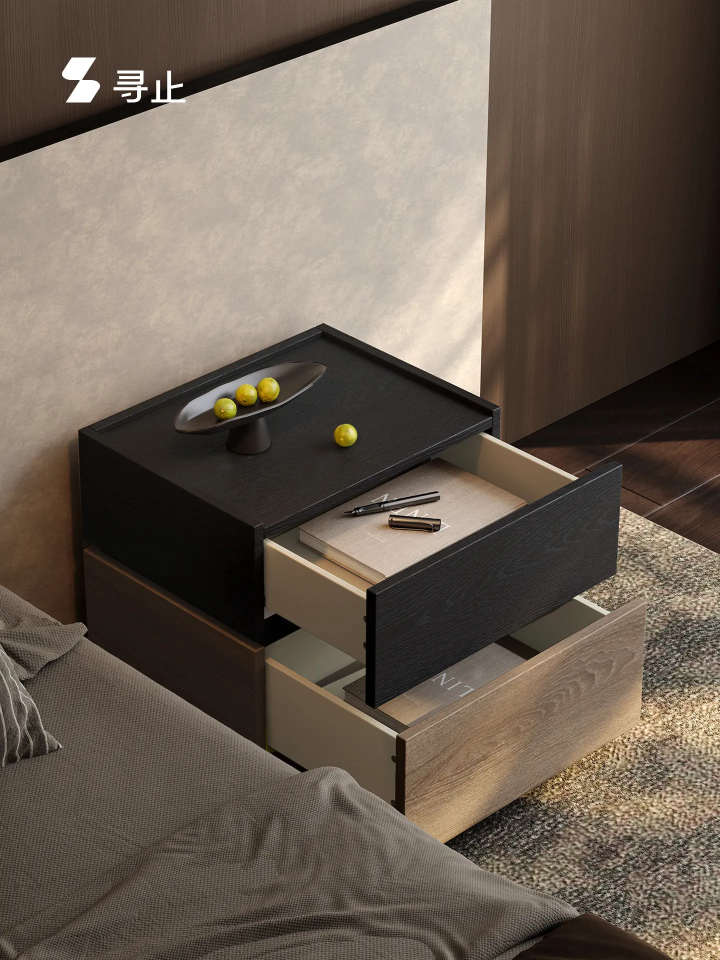 C13-building block bedside table bedside storage cabinet italian minimalist