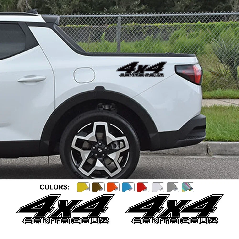 Car Trunk Sticker For Hyundai Santa Cruz SE SEL Limited 2022 2023 Pickup Graphics 4X4 Off Road Decal Auto Truck Vinyl Cover