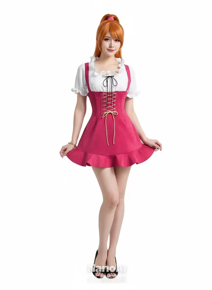 《Anpassbar》Anime Cos Nami Cosplay-Kostüm Süßes Outfit für Frauen und Mädchen Kleid Halloween Weihnachtsanzug
