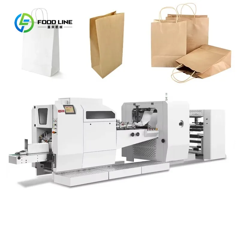 Customized Automatic High Speed V Sharp Square Bottom Food Craft Paper Bag Production Line Machine Making Paper Bags